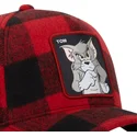 casquette-courbee-rouge-et-noire-snapback-tom-taj5-tj6-looney-tunes-capslab