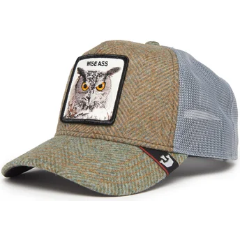 Casquette trucker multicolore hibou Wise Ass Moon Owl UK Plaid The Farm Goorin Bros.