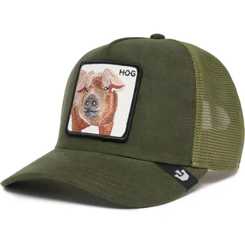 Casquette trucker verte cochon Hog The Suede Pig The Farm Goorin Bros.