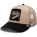 casquette-trucker-beige-et-noire-serpent-the-vicious-snake-eco-brutalism-the-farm-goorin-bros