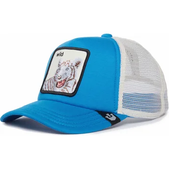 Casquette trucker bleue et blanche pour enfant tigre Wild Stripes The Farm Goorin Bros.