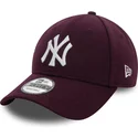 casquette-courbee-violette-snapback-9forty-melton-wool-new-york-yankees-mlb-new-era