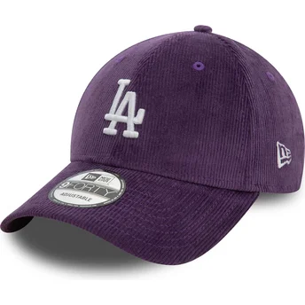 Casquette courbée violette ajustable 9FORTY Cord Los Angeles Dodgers MLB New Era