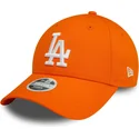 casquette-courbee-orange-ajustable-pour-femme-9forty-league-essential-los-angeles-dodgers-mlb-new-era