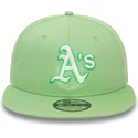 casquette-plate-verte-claire-snapback-9fifty-world-series-patch-oakland-athletics-mlb-new-era