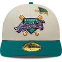 casquette-courbee-beige-et-verte-ajustee-59fifty-pin-anaheim-angels-mlb-new-era