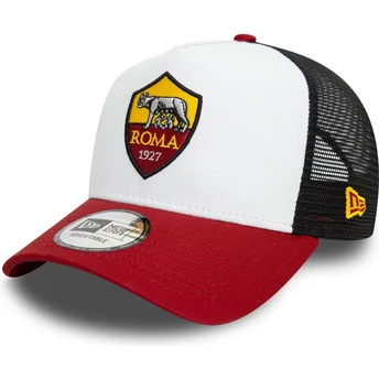 Casquette trucker blanche, noire et rouge 9FORTY E Frame Core Associazione Sportiva Roma Serie A New Era