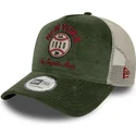 casquette-trucker-verte-9forty-a-frame-cord-graphic-new-york-etats-et-pays-new-era