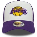 casquette-trucker-blanche-et-violette-a-frame-team-colour-los-angeles-lakers-nba-new-era