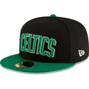 casquette-plate-noire-et-verte-ajustee-59fifty-statement-boston-celtics-nba-new-era