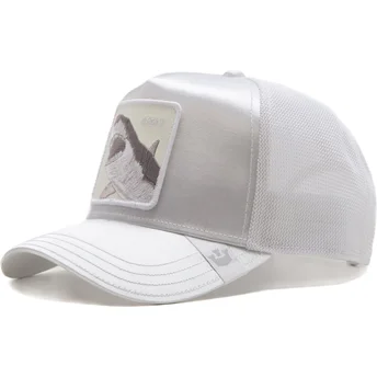 Casquette trucker blanche requin Great A Bigger Boat The Farm Total Whiteout Goorin Bros.