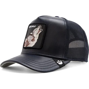 Casquette trucker bleue marine loup Lone Shleather Wolf The Farm Goorin Bros.