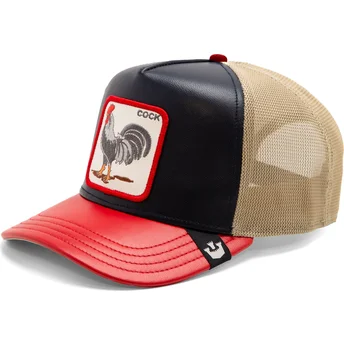 Casquette trucker bleue marine et rouge coq Shleather...