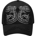 casquette-trucker-noire-duo-black-snake-ed-hardy