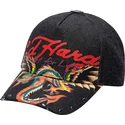 casquette-courbee-noire-ajustable-art-for-life-acid-wash-ed-hardy