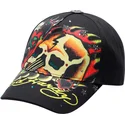 casquette-courbee-noire-ajustable-skull-chopper-ed-hardy