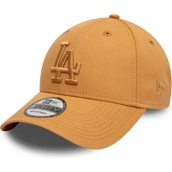 Casquette courbée marron claire ajustable avec logo marron 9FORTY League Essential Los Angeles Dodgers MLB New Era