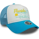 casquette-trucker-blanche-et-bleue-pour-femme-9forty-a-frame-foam-florida-beach-villes-et-plages-new-era