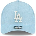 casquette-courbee-bleue-claire-snapback-9forty-m-crown-a-frame-cotton-weave-los-angeles-dodgers-mlb-new-era