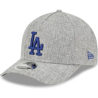 Casquette courbée grise snapback avec logo bleu 9FORTY M-Crown A Frame Cotton Weave Los Angeles Dodgers MLB New Era