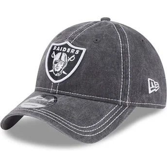 Casquette courbée grise ajustable 9TWENTY Washed Contrast Las Vegas Raiders NFL New Era