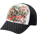 casquette-courbee-blanche-et-noire-ajustable-true-til-death-ed-hardy