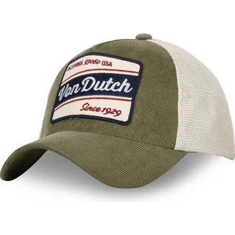 Casquette trucker verte et beige GRE Von Dutch