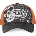 casquette-trucker-noire-et-orange-subl01-von-dutch