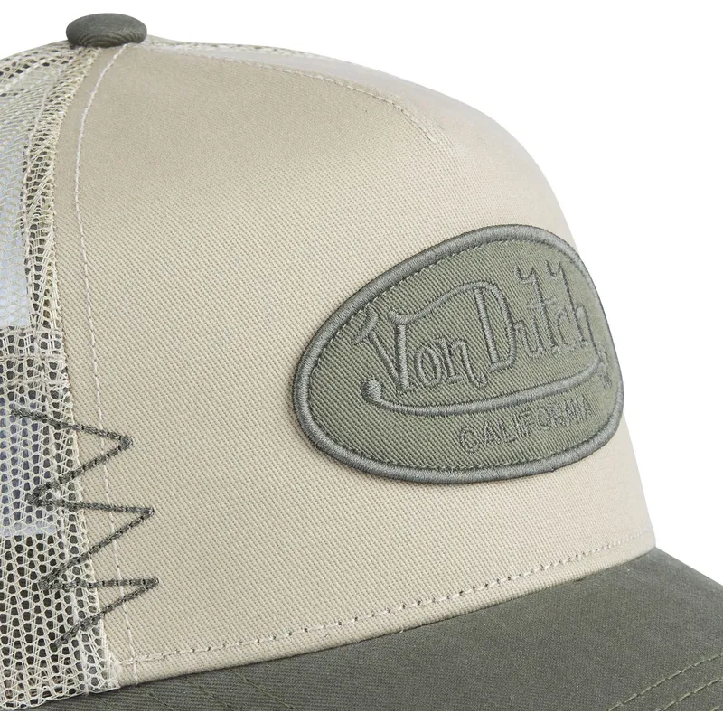 Casquette Von Dutch Enfant - Trucker Ajustable Snapback, Beige, Taille Unique, Filet à L'arrière