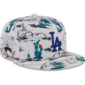 casquette-plate-blanche-snapback-9fifty-print-spring-training-fan-pack-2025-los-angeles-dodgers-mlb-new-era