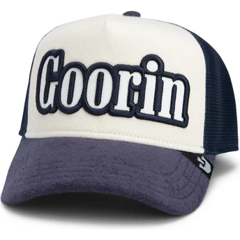 Casquette trucker beige et bleue marine Full Flavor Wordmark French Terry Goorin Bros.