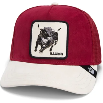 Casquette trucker rouge The Suede Bull Global Core Micro Suede The Farm Goorin Bros.