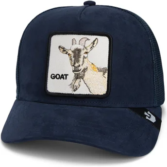 Casquette trucker bleue marine chèvre The Suede Goat Global Core Micro Suede The Farm Goorin Bros.