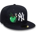 casquette-plate-bleue-marine-ajustee-59fifty-food-icon-new-york-yankees-mlb-new-era