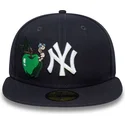 casquette-plate-bleue-marine-ajustee-59fifty-food-icon-new-york-yankees-mlb-new-era