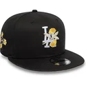 casquette-plate-noire-snapback-9fifty-floral-los-angeles-dodgers-mlb-new-era