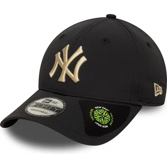 Casquette courbée noire ajustable avec logo beige 9FORTY Recycled New York Yankees MLB New Era