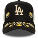 casquette-trucker-noire-a-frame-floral-icon-los-angeles-dodgers-mlb-new-era