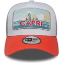 casquette-trucker-blanche-et-orange-capri-italy-a-frame-summer-new-era