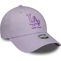 casquette-courbee-violette-ajustable-pour-femme-avec-logo-violet-9forty-league-essential-los-angeles-dodgers-mlb-new-era