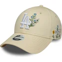 casquette-courbee-beige-ajustable-pour-femme-9forty-floral-icon-los-angeles-dodgers-mlb-new-era