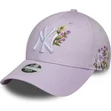 casquette-courbee-violette-ajustable-pour-femme-9forty-floral-icon-new-york-yankees-mlb-new-era