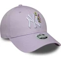 casquette-courbee-violette-ajustable-pour-femme-9forty-floral-icon-new-york-yankees-mlb-new-era