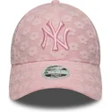 casquette-courbee-rose-ajustable-pour-femme-9forty-floral-towelling-new-york-yankees-mlb-new-era