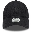 casquette-courbee-noire-ajustable-pour-femme-avec-logo-noir-9twenty-broderie-new-york-yankees-mlb-new-era