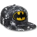 casquette-plate-noire-snapback-pour-enfant-9fifty-all-over-print-batman-dc-comics-new-era