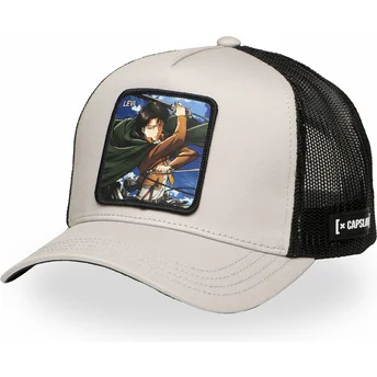 Casquette trucker grise et noire Levi Ackerman AOT LEV Attack On Titan Capslab