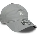casquette-courbee-grise-ajustable-9twenty-mini-logo-washed-los-angeles-dodgers-mlb-new-era