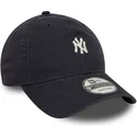 casquette-courbee-bleue-marine-ajustable-9twenty-mini-logo-washed-new-york-yankees-mlb-new-era