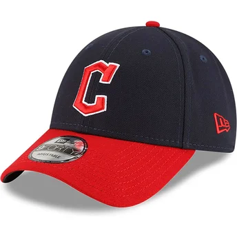 Casquette courbée bleue marine et rouge ajustable 9FORTY The League Cleveland Guardians MLB New Era